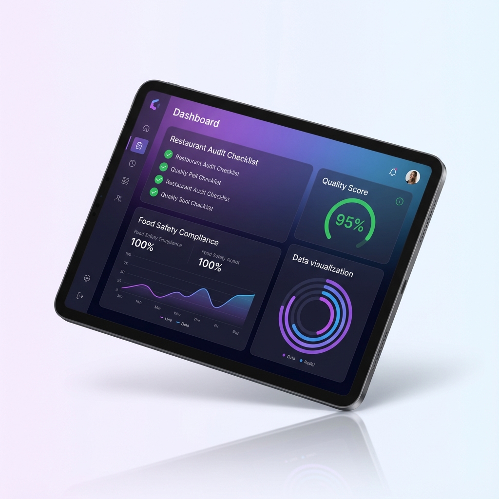 Auditoría de restaurante en tablet